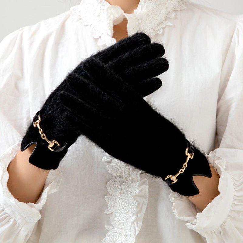 Rękawice z futra syberyjskiej aurory