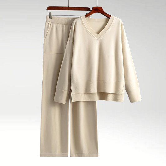 Bożena | Zestaw dwóch części Luxe z dekoltem V