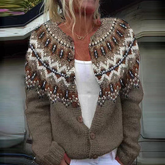 Adeline | Vintage Islandzki Sweter z Wełny