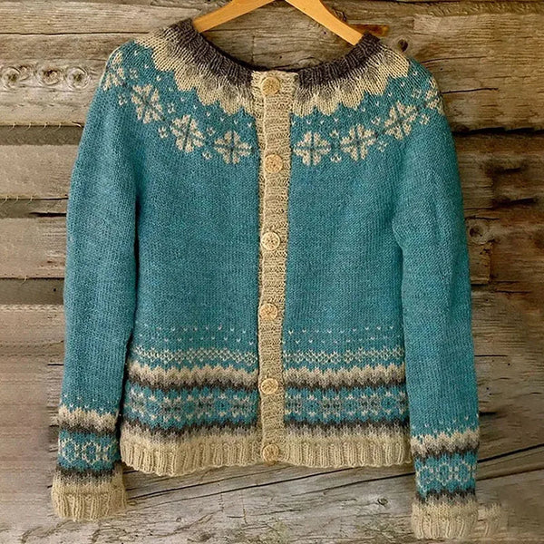 Allaira | Vintage Islandzka Wełniana Kardigan
