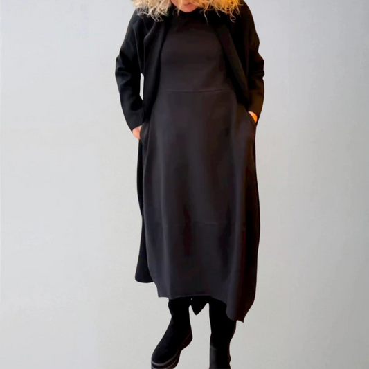 Clara | Jesienna midi sukienka z kieszeniami